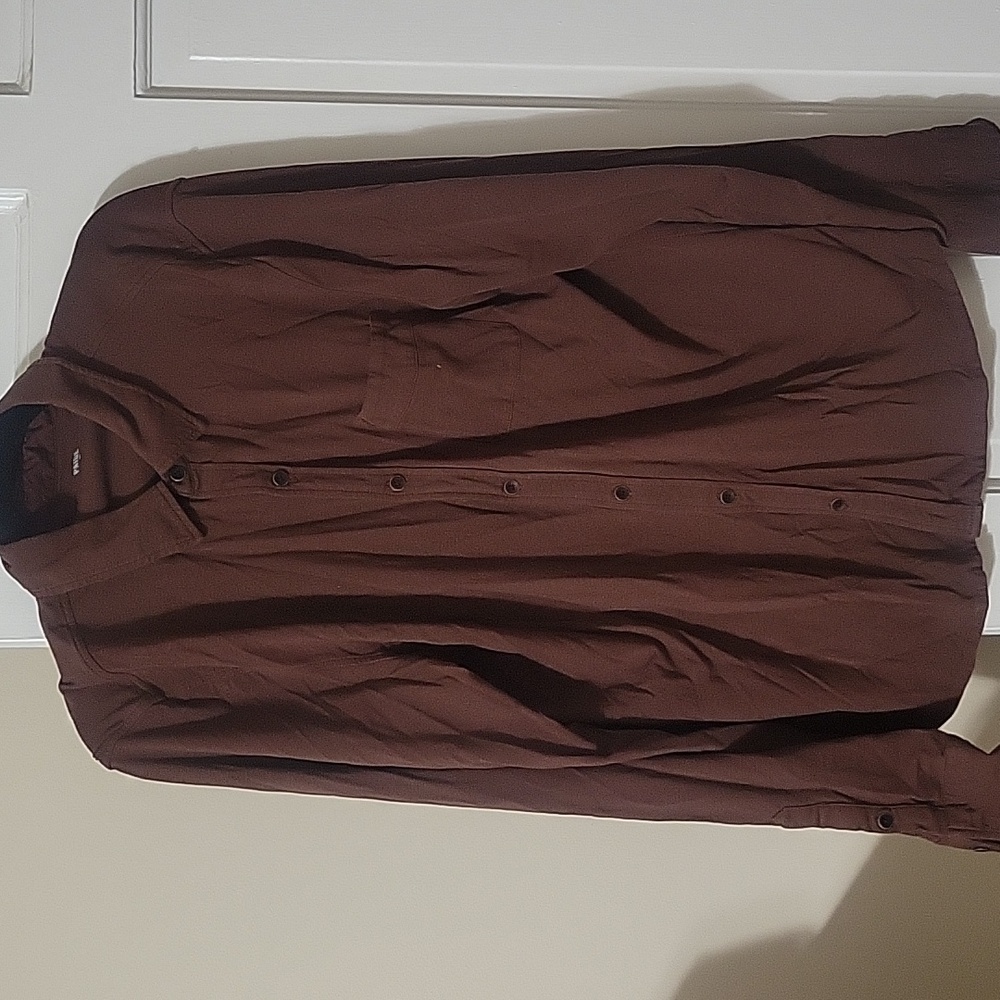 Paige Mens Stockton Button-Up Ruby Rum Shirt Size Medium